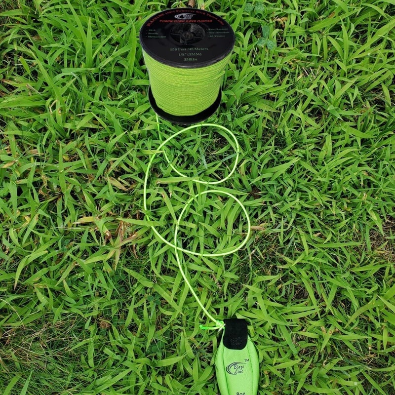 Blaze Line 100% Polyester Climbing Throw Line Rope 3 mm (1/8 in) 150 ft Spool Cord 350 lbs Tensile Strength (Neon Green) - Image 2
